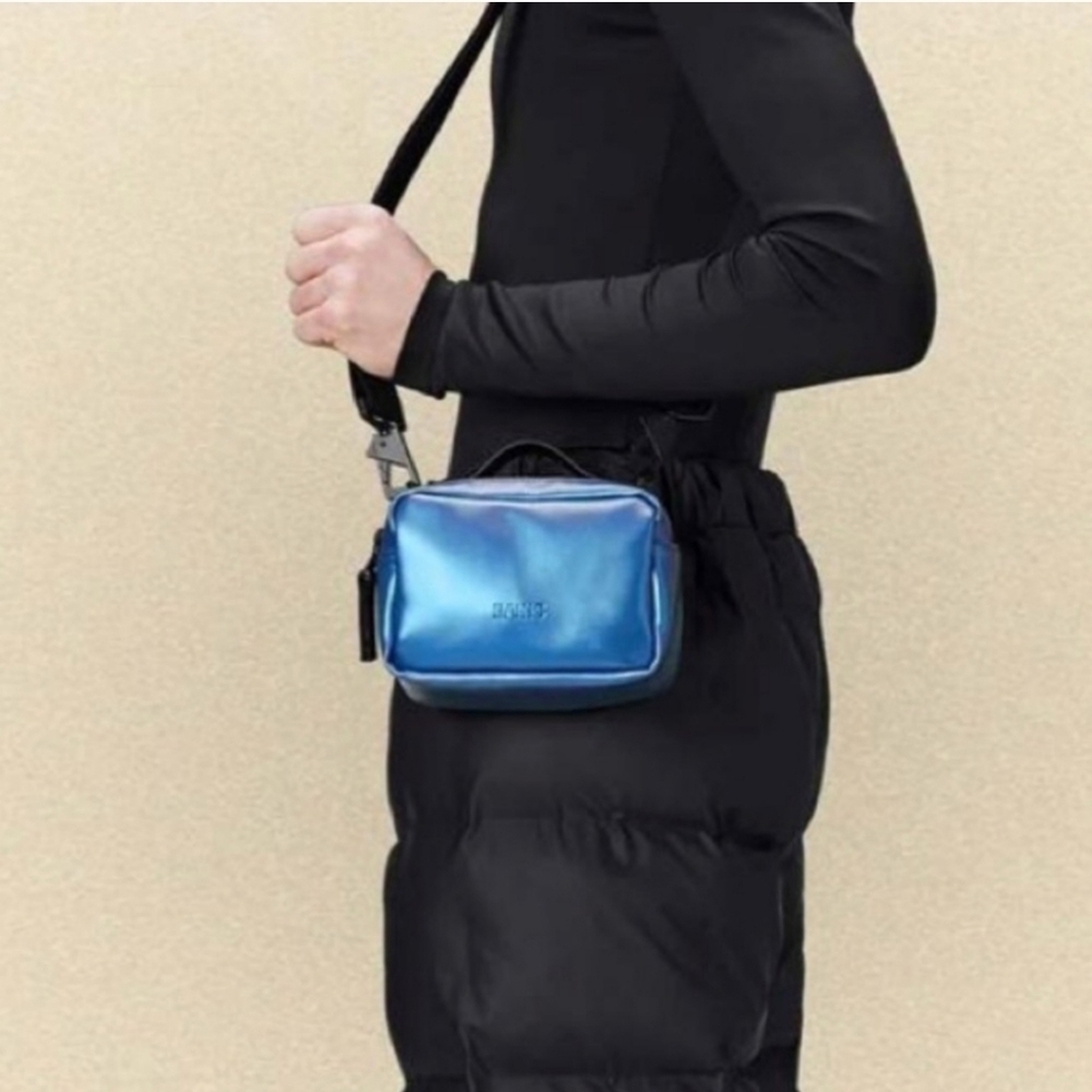 Rains Micro Box Bag Belt Bag in Laser NWT